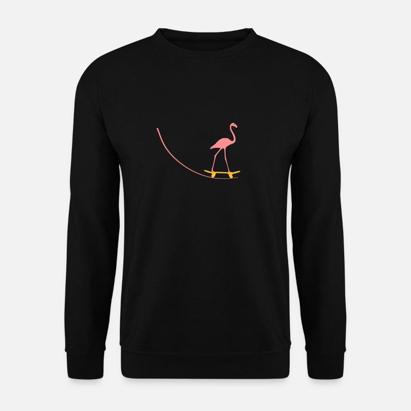 Flamingo on skateboard - Unisex Sweatshirt - black