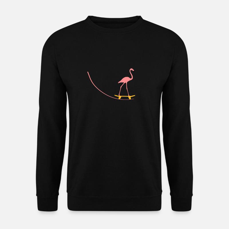 Flamingo on skateboard - Unisex Sweatshirt - black