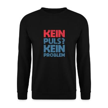 Kein Puls? Kein Problem - Unisex Pullover - Schwarz - Vorne - Alina (178cm) & Michal (187cm)