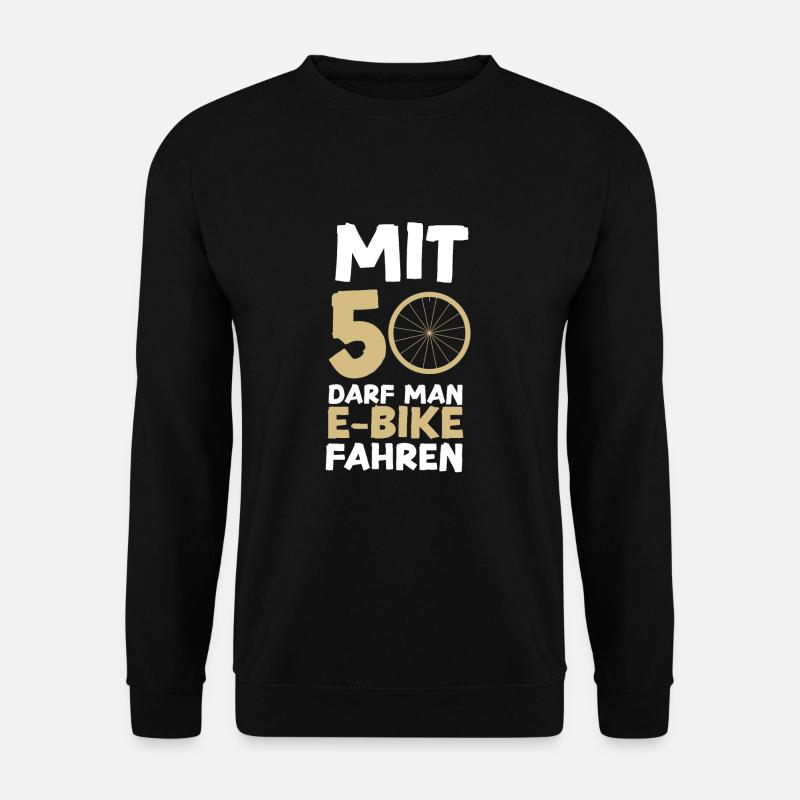 E-Bike mit 50 - Unisex Pullover - Schwarz