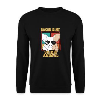 Bacon is my soul animal Funny bacon lover - Unisex Sweatshirt - black - Front - Alina (178cm) & Michal (187cm)