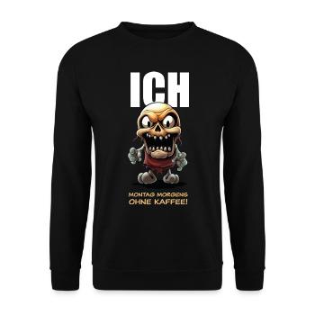 Ich Ohne Kaffee - hell - Unisex Pullover - Schwarz - Vorne - Alina (178cm) & Michal (187cm)