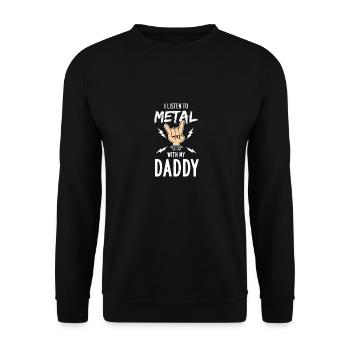 J'écoute du métal avec mon papa - Sweat-shirt Unisexe - noir - Devant - Alina (178cm) & Michal (187cm)