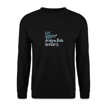 Eat Sleep Analyze Data Repeat - Sweat-shirt Unisexe - noir - Devant - Alina (178cm) & Michal (187cm)