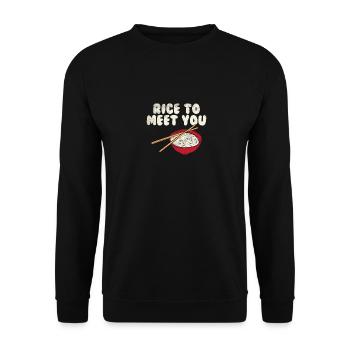 Rice To Meet You - Sweat-shirt Unisexe - noir - Devant - Alina (178cm) & Michal (187cm)