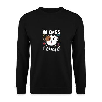 In Dogs I Trust - Unisex Pullover - Schwarz - Vorne - Alina (178cm) & Michal (187cm)