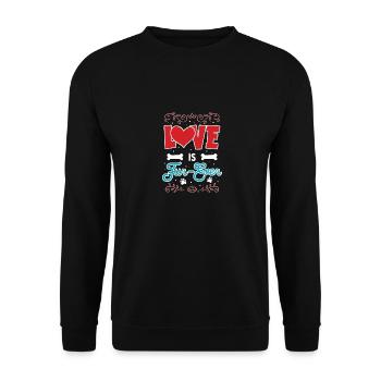 Love is Fur-Ever - Unisex Pullover - Schwarz - Vorne - Alina (178cm) & Michal (187cm)