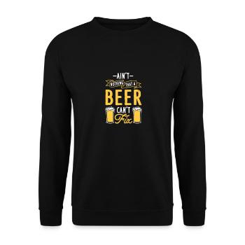 Beer Can't Fix - Unisex Pullover - Schwarz - Vorne - Alina (178cm) & Michal (187cm)