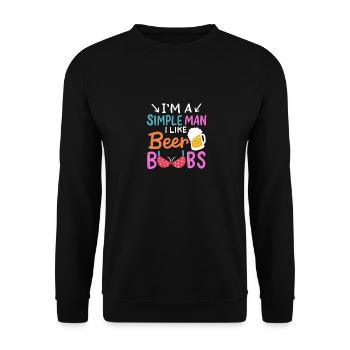 Beer And Boobs - Unisex Pullover - Schwarz - Vorne - Alina (178cm) & Michal (187cm)