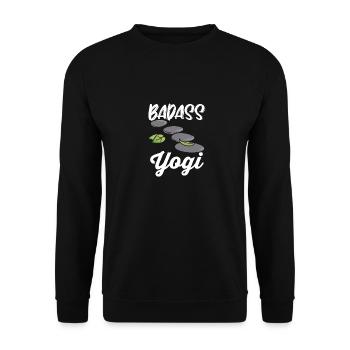 Badass Yogi - Unisex Pullover - Schwarz - Vorne - Alina (178cm) & Michal (187cm)