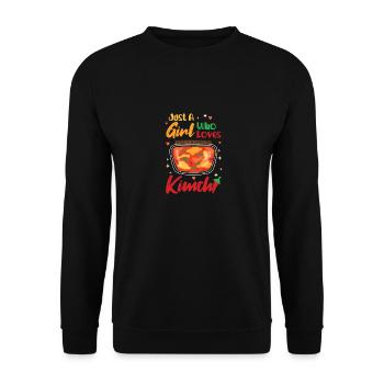 Just A Girl Who Loves Kimchi - Unisex Pullover - Schwarz - Vorne - Alina (178cm) & Michal (187cm)