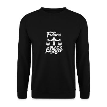 Future Black Lawyer - Unisex Pullover - Schwarz - Vorne - Alina (178cm) & Michal (187cm)