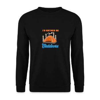I'd Rather Be Outdoors - Unisex Pullover - Schwarz - Vorne - Alina (178cm) & Michal (187cm)