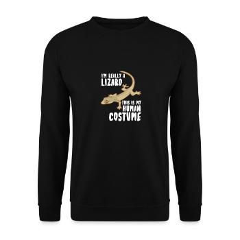 I'm Really A Lizard This Is My Human Costume - Unisex Pullover - Schwarz - Vorne - Alina (178cm) & Michal (187cm)