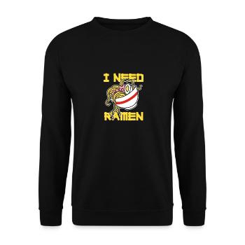 I Need Ramen - Unisex Pullover - Schwarz - Vorne - Alina (178cm) & Michal (187cm)