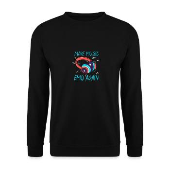 Make Music Emo Again - Unisex Pullover - Schwarz - Vorne - Alina (178cm) & Michal (187cm)