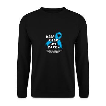 Keep Calm And Carry Testing Strips - Unisex Pullover - Schwarz - Vorne - Alina (178cm) & Michal (187cm)