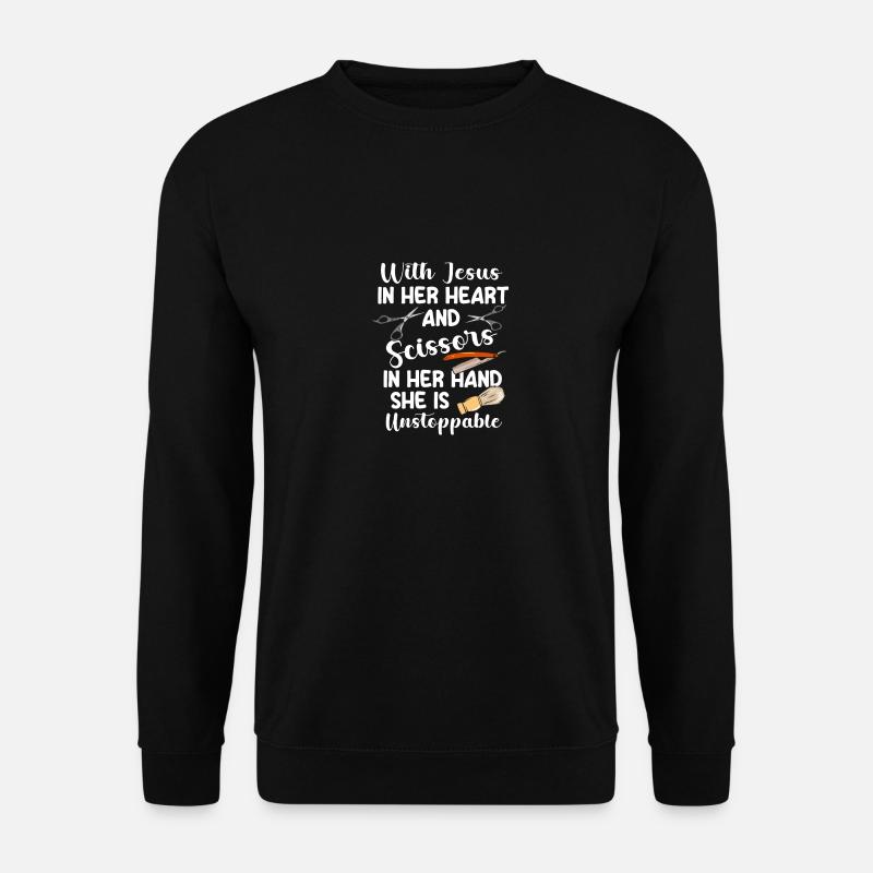 Jesus & Scissors - Unisex Pullover - Schwarz