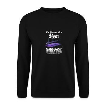 I'm Gymnastics Mom - Unisex Pullover - Schwarz - Vorne - Alina (178cm) & Michal (187cm)