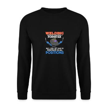 Welding Saved Me - Unisex Pullover - Schwarz - Vorne - Alina (178cm) & Michal (187cm)
