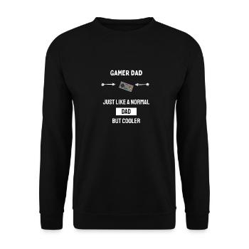 Gamer Papa Nerd Dad Vatertag Geschenk Gaming - Unisex Pullover - Schwarz - Vorne - Alina (178cm) & Michal (187cm)