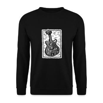 Gitarre Gitarrist - Unisex Pullover - Schwarz - Vorne - Alina (178cm) & Michal (187cm)