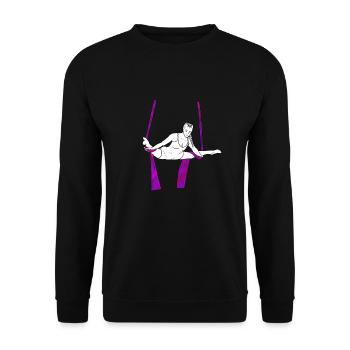 Aerial Silk Straddle - Unisex Pullover - Schwarz - Vorne - Alina (178cm) & Michal (187cm)