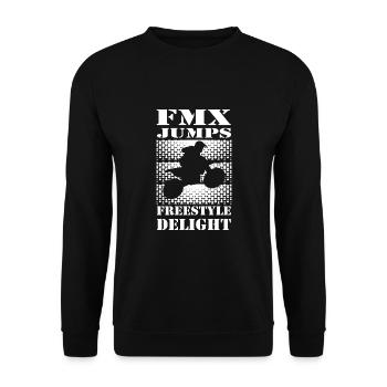 Dirtbike Rider FMX Jumps MX Motocross Supercross - Unisex Sweatshirt - black - Front - Alina (178cm) & Michal (187cm)
