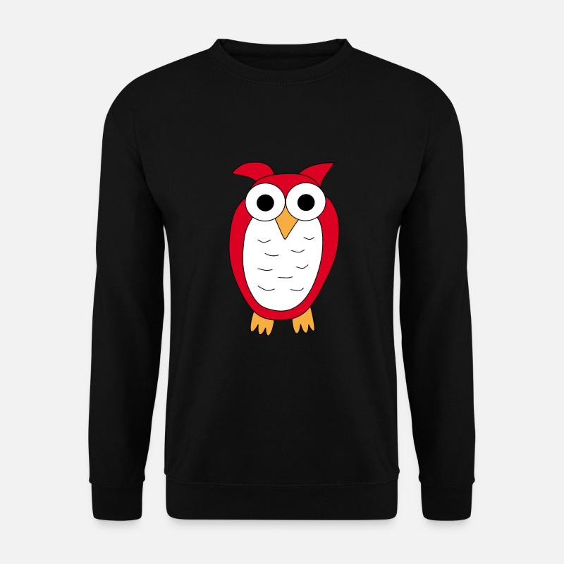 Eule rote Eule - Unisex Pullover - Schwarz
