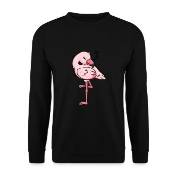 Idée cadeau de sommeil Flamingo - Sweat-shirt Unisexe - noir - Devant - Alina (178cm) & Michal (187cm)