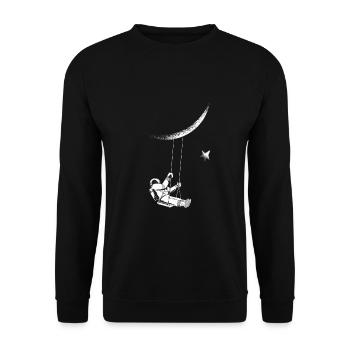 Astronaut moon - Unisex Pullover - Schwarz - Vorne - Alina (178cm) & Michal (187cm)