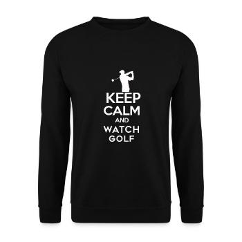 HALTEN SIE RUHE UND SEHEN SIE GOLF - Unisex Pullover - Schwarz - Vorne - Alina (178cm) & Michal (187cm)