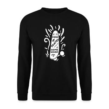 Funny skateboarding phrase - Unisex Sweatshirt - black - Front - Alina (178cm) & Michal (187cm)