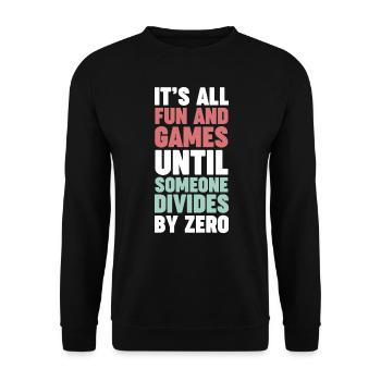 Nerd des mathématiques jusqu’à ce que quelqu’un divise par zéro - Sweat-shirt Unisexe - noir - Devant - Alina (178cm) & Michal (187cm)