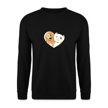 Amour des chats et amour des chiens - Sweat-shirt Unisexe - noir - Devant - Alina (178cm) & Michal (187cm)
