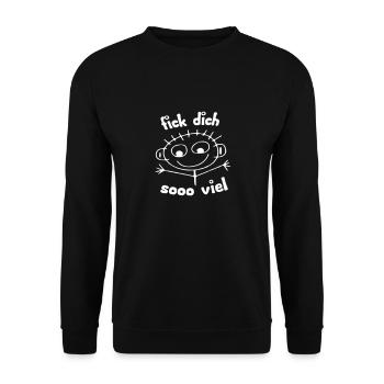 F*ck Dich... Soo viel! - Unisex Pullover - Schwarz - Vorne - Alina (178cm) & Michal (187cm)