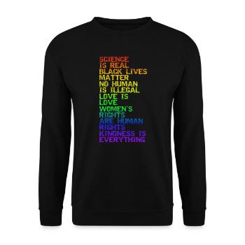 LA SCIENCE EST UNE VRAIE VIE NOIRE COMPTE LGBT PRIDE BLM - Sweat-shirt Unisexe - noir - Devant - Alina (178cm) & Michal (187cm)