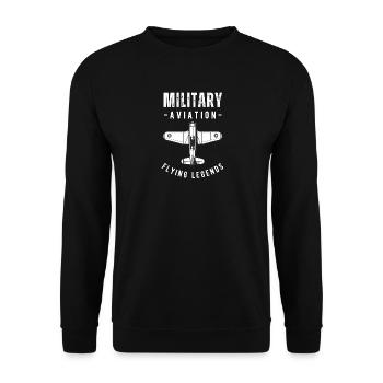 Luftfahrt- und Flugzeugenthusiast - Unisex Pullover - Schwarz - Vorne - Alina (178cm) & Michal (187cm)