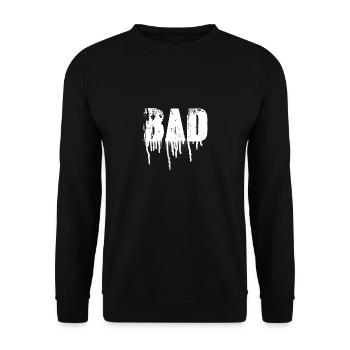 bad,font,white,graffiti,typo,stencil - Unisex Sweatshirt - black - Front - Alina (178cm) & Michal (187cm)