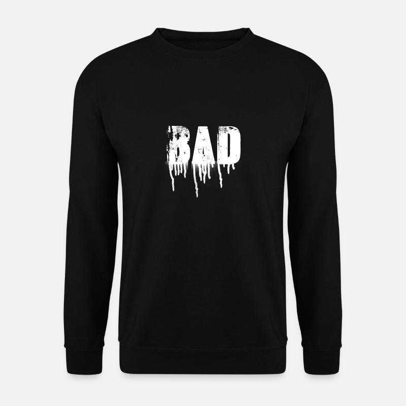 bad,schrift,weiss,graffiti,typo,stencil - Unisex Pullover - Schwarz