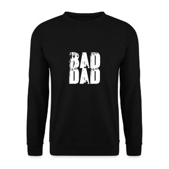 bad dad,font,white,graffiti,typo,stencil - Unisex Sweatshirt - black - Front - Alina (178cm) & Michal (187cm)