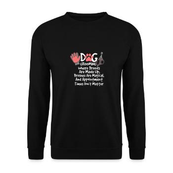 Dog Grooming Where Breeds Are Made Up - Unisex Pullover - Schwarz - Vorne - Alina (178cm) & Michal (187cm)