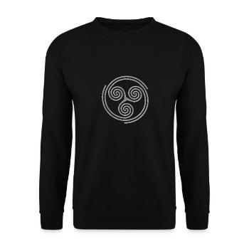 Celtic Culture Triple Spiral Triskele Symbole 5a - Sweat-shirt Unisexe - noir - Devant - Alina (178cm) & Michal (187cm)