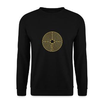 Chartres Labyrinth Long Way 3 - Unisex Sweatshirt - black - Front - Alina (178cm) & Michal (187cm)