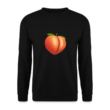 Peach Emoji Fruit Sweet Juicy Fruit Fun - Unisex Sweatshirt - black - Front - Alina (178cm) & Michal (187cm)