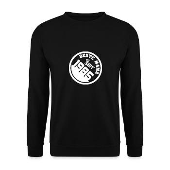 Mama 1985 - Unisex Pullover - Schwarz - Vorne - Alina (178cm) & Michal (187cm)