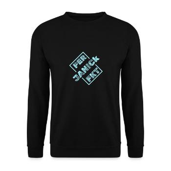 Einzigartig Janick - Unisex Pullover - Schwarz - Vorne - Alina (178cm) & Michal (187cm)