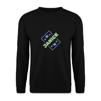 First name Janick - Unisex Sweatshirt - black - Front - Alina (178cm) & Michal (187cm)