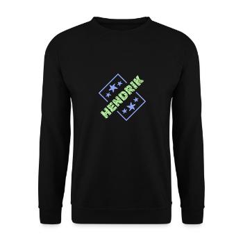 Vorname für Hendrik Jungenname Geburtstag - Unisex Pullover - Schwarz - Vorne - Alina (178cm) & Michal (187cm)