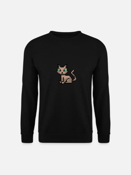 Cat Pixelart Pixels - Unisex Sweatshirt - black